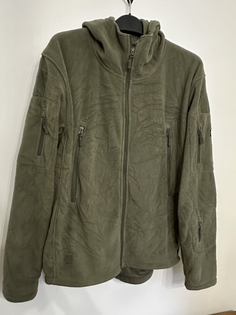 MILITARY TACTICAL STYLE FLEECE JACKET OD GREEN LOTS OF POCKETS  MENS XL